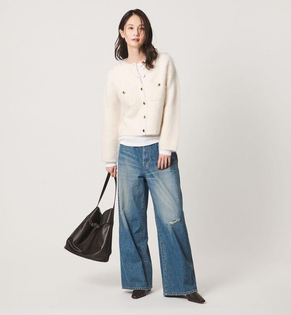UNITED ARROWS「フォックスカシミヤ クルーネック ジャケット カーディガン」|カーディガン|