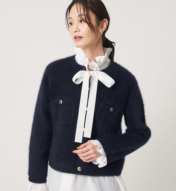 UNITED ARROWS「フォックスカシミヤ クルーネック ジャケット カーディガン」|カーディガン|
