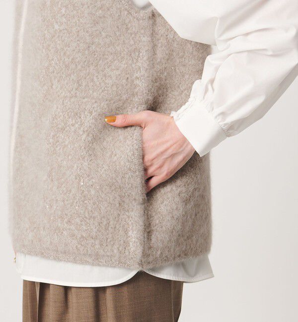 UNITED ARROWS「フォックスカシミヤ ダブルフェイス スパンコール ベスト」|ベスト・ジレ|