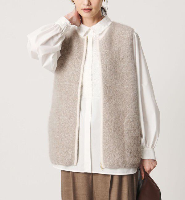 UNITED ARROWS「フォックスカシミヤ ダブルフェイス スパンコール ベスト」|ベスト・ジレ|