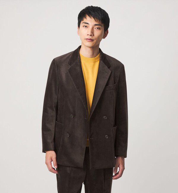 UNITED ARROWS green label relaxing「ベロア ツイル ダブルブレスト 4B ジャケット」|テーラードジャケット|DK.BROWN