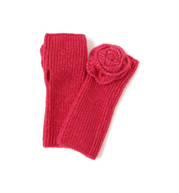 Ray BEAMS 「【別注】Casselini &times; Ray BEAMS / フラワー ニット グローブ」|手袋|PINK