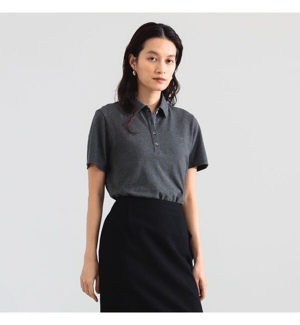 Demi-Luxe BEAMS 「AK+1 / ハイゲージ 鹿の子 ハーフスリーブ ポロシャツ」|Tシャツ・カットソー|CHARCOAL GREY