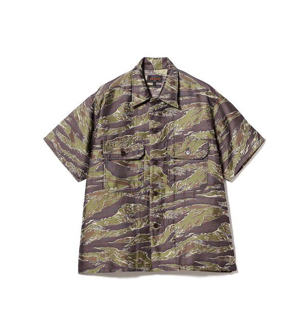 BEAMS PLUS「MIL-SHT Tiger Stripe Mesh Jacquard」|シャツ・ブラウス|