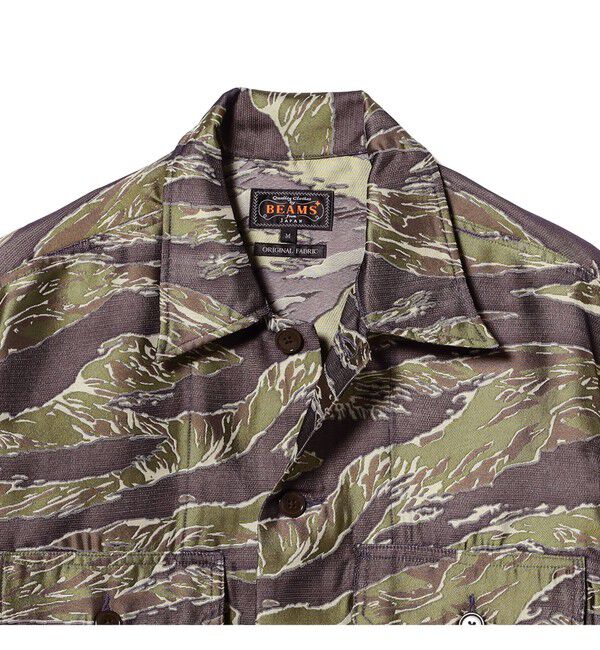 BEAMS PLUS「MIL-SHT Tiger Stripe Mesh Jacquard」|シャツ・ブラウス|
