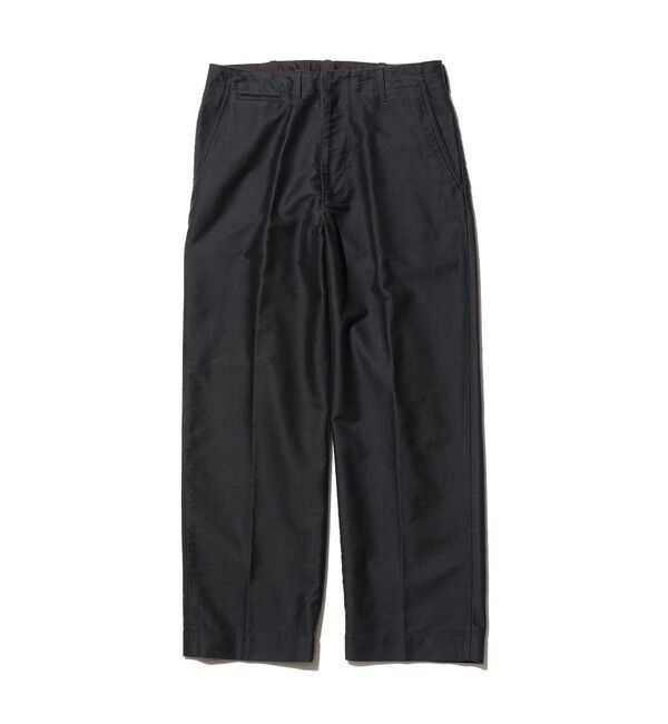 BEAMS PLUS「WORK Trousers Cotton Silk Back Sateen」|チノ|BLACK