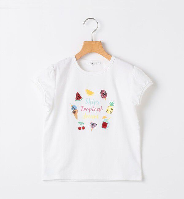 SHIPS KIDS「SHIPS KIDS:80～90cm / サマー モチーフ 半袖 Tシャツ」|Tシャツ・カットソー|オフホワイト