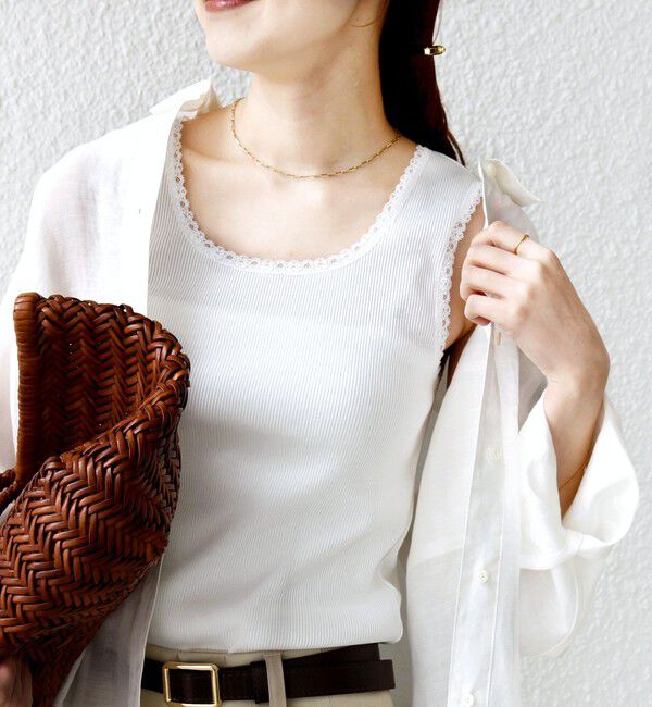 SHIPS for women「〈手洗い可能〉レース トリミング 2WAY タンクトップ」|タンクトップ|