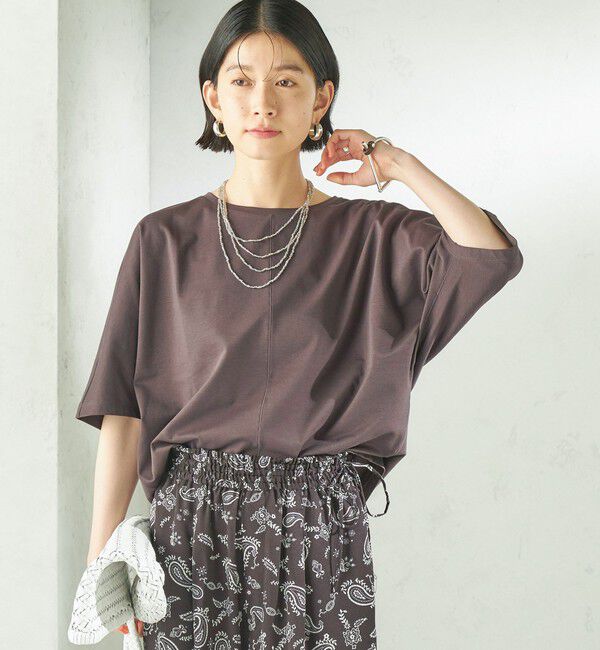 SHIPS for women「〈接触冷感/吸水速乾/洗濯機可能〉ハイゲージ ポンチ ドルマン カットソー」|Tシャツ・カットソー|