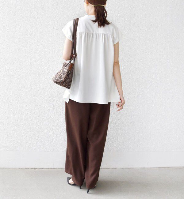SHIPS for women「〈UVカット/吸水速乾/接触冷感/防シワ〉ハンカチーフ ヘムライン バック フレア ブラウス」|シャツ・ブラウス|