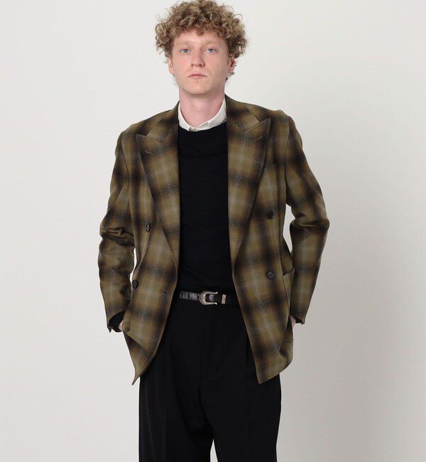 TOMORROWLAND MENS「【別注】PENDLETON ウールオンブレチェック ダブルブレスト4ボタンジャケット 」|テーラードジャケット|