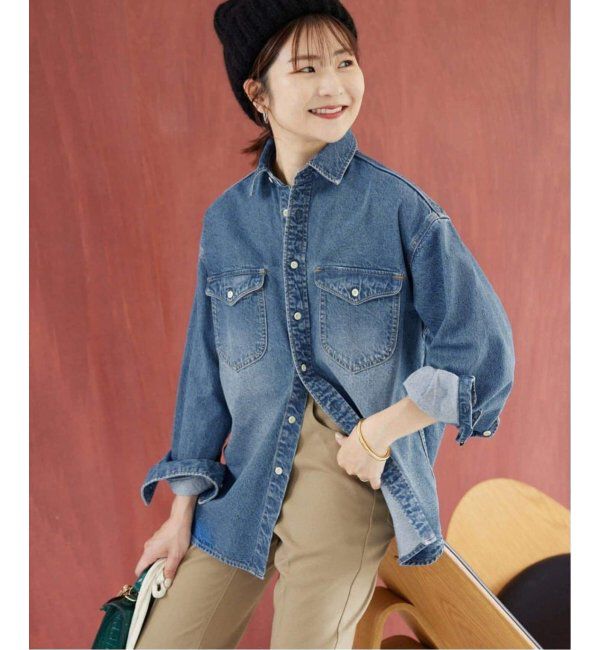 SLOBE IENA「《追加2》LE DENIM BDUシャツ」|シャツ・ブラウス|ブルー A