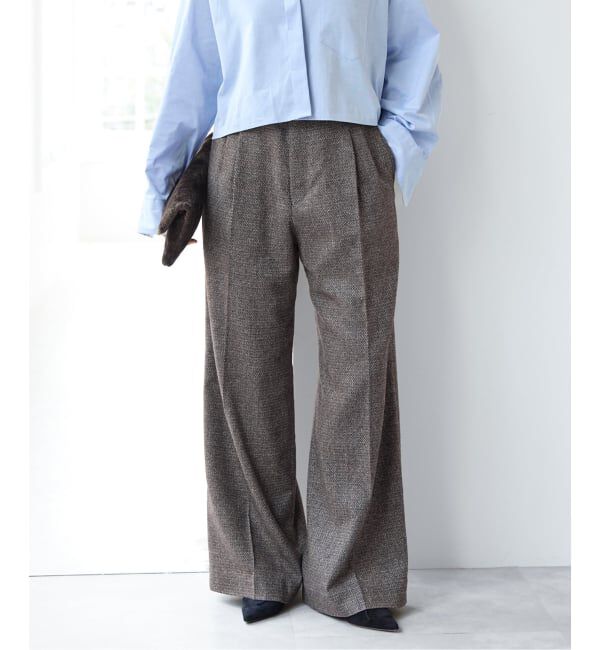 IENA「COUTURE D'ADAM/クチュールドアダム Italian Tweed Wide PT 26AW-078」|スラックス|
