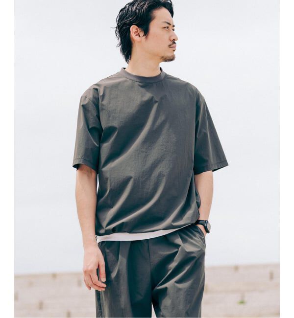 EDIFICE「【EDIFICE ALL-DAY SETUPシリーズ】2点セット プルオーバー Tシャツ&ショーツ」|シャツ・ブラウス|