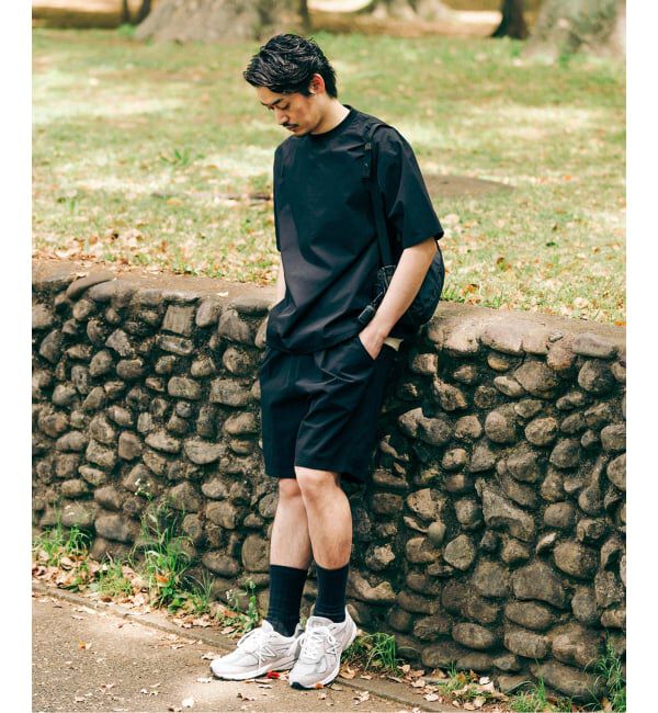 EDIFICE「【EDIFICE ALL-DAY SETUPシリーズ】2点セット プルオーバー Tシャツ&ショーツ」|シャツ・ブラウス|