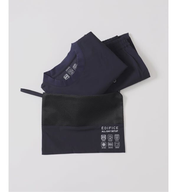 EDIFICE「【EDIFICE ALL-DAY SETUPシリーズ】2点セット プルオーバー Tシャツ&ショーツ」|シャツ・ブラウス|