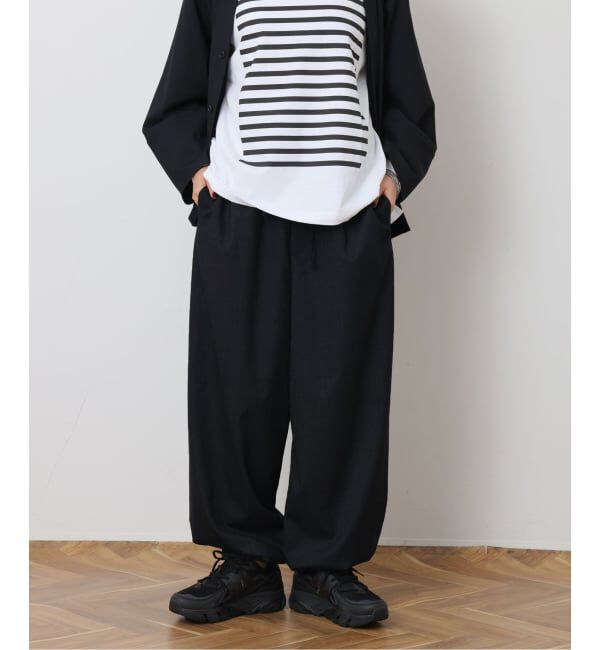 journal standard luxe「《予約》クリアTR ヘムイージーパンツ」|その他|ブラック