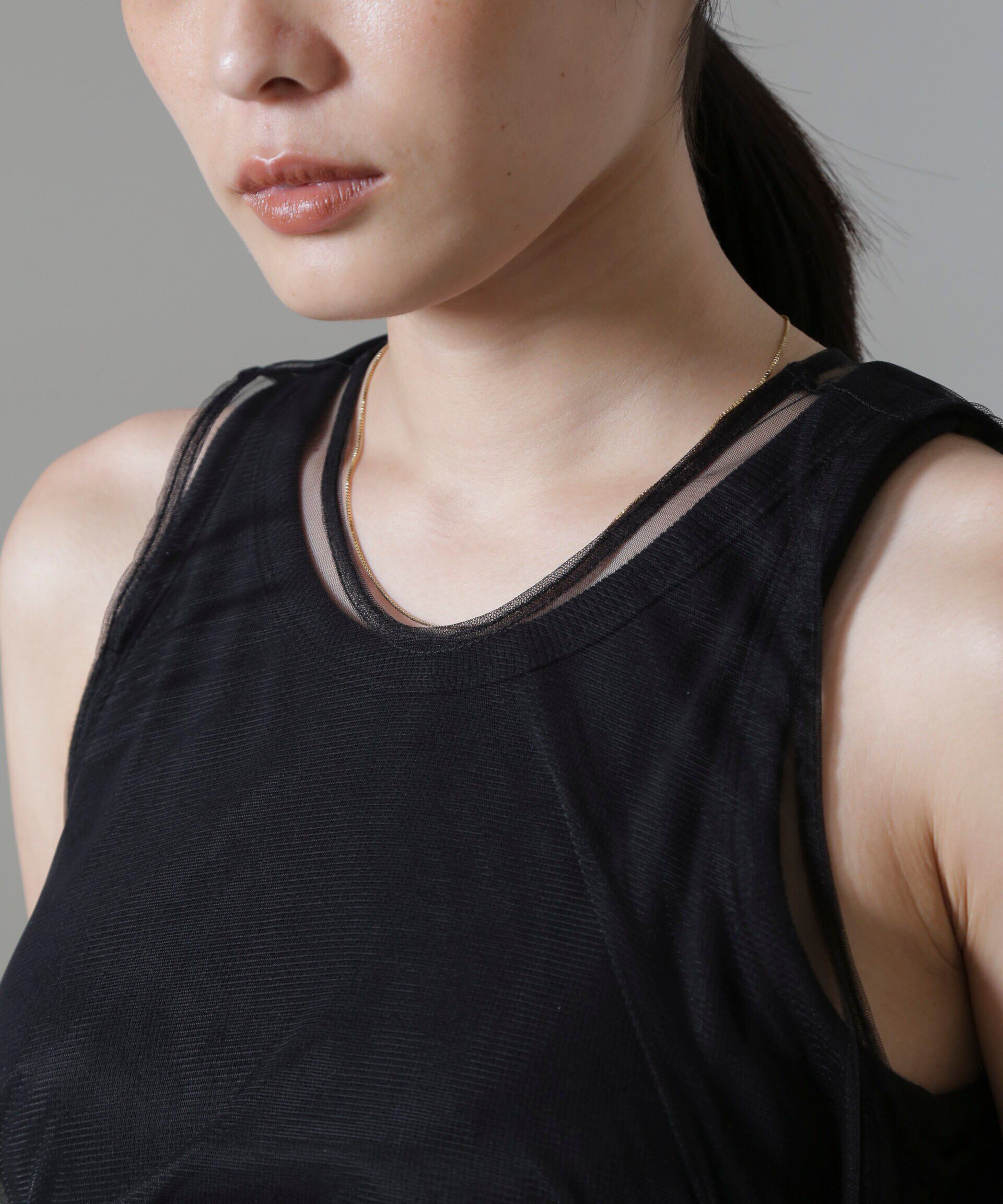 nano･universe「ESTHE/Tiered Tulle Cut-Out MaxiDress」|ワンピース|