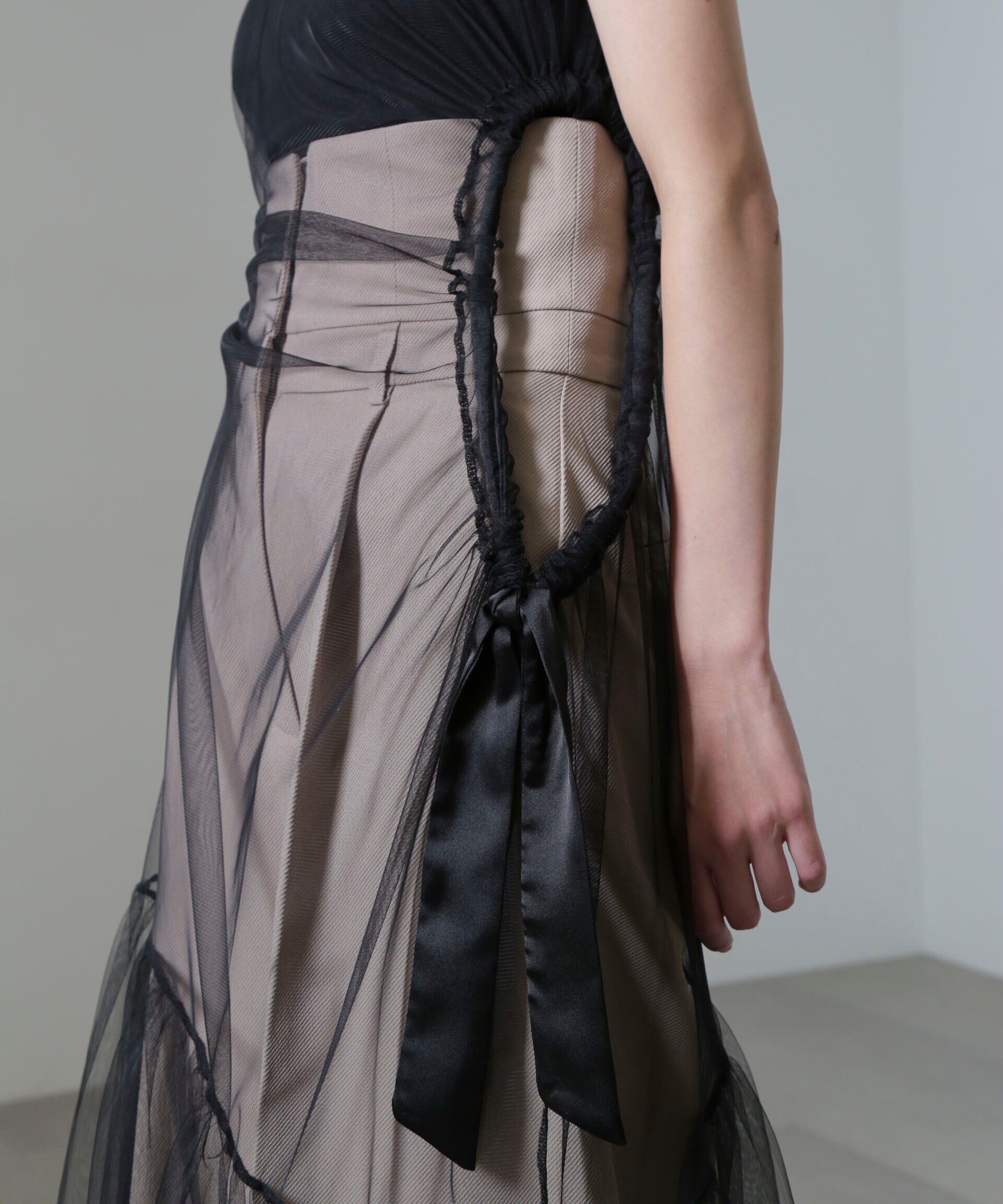 nano･universe「ESTHE/Tiered Tulle Cut-Out MaxiDress」|ワンピース|