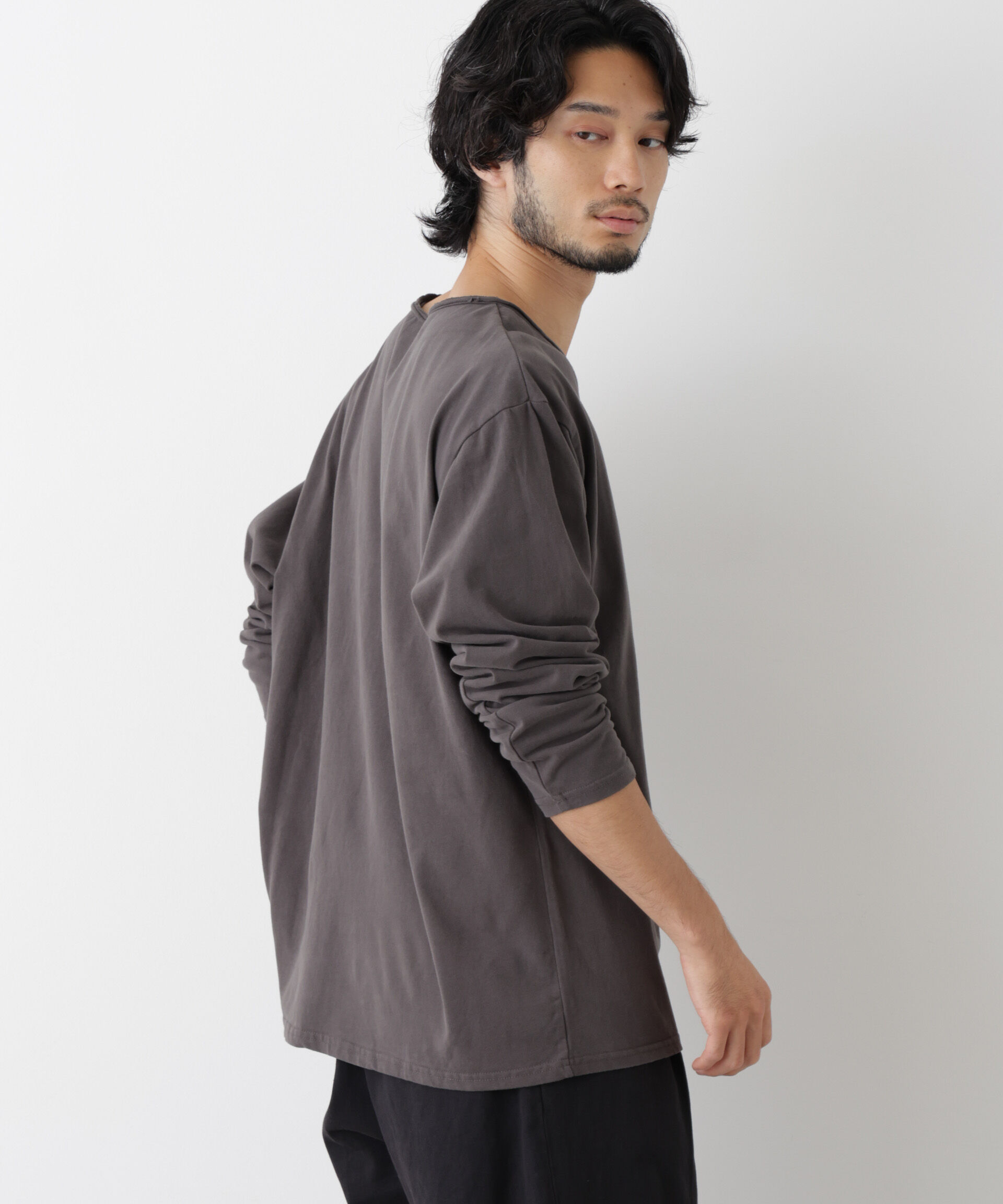 NANO universe「「surplus」デザインヘンリーネックTシャツ 長袖」|Tシャツ・カットソー|