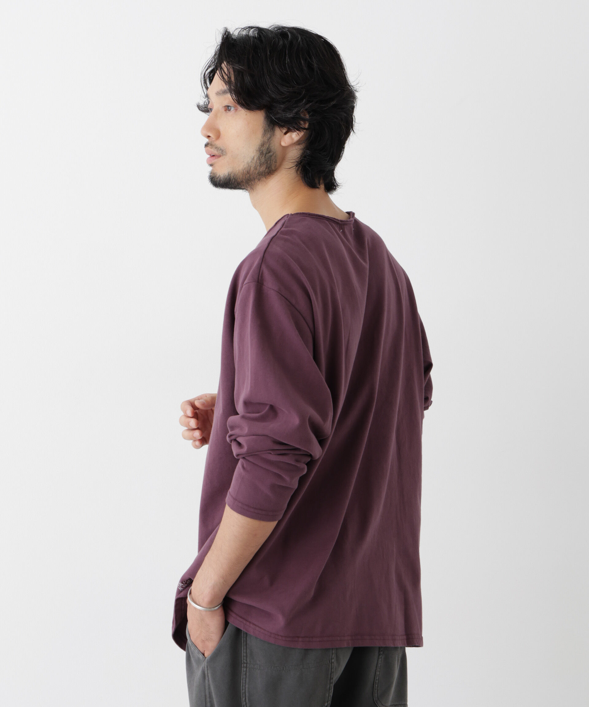 NANO universe「「surplus」デザインヘンリーネックTシャツ 長袖」|Tシャツ・カットソー|