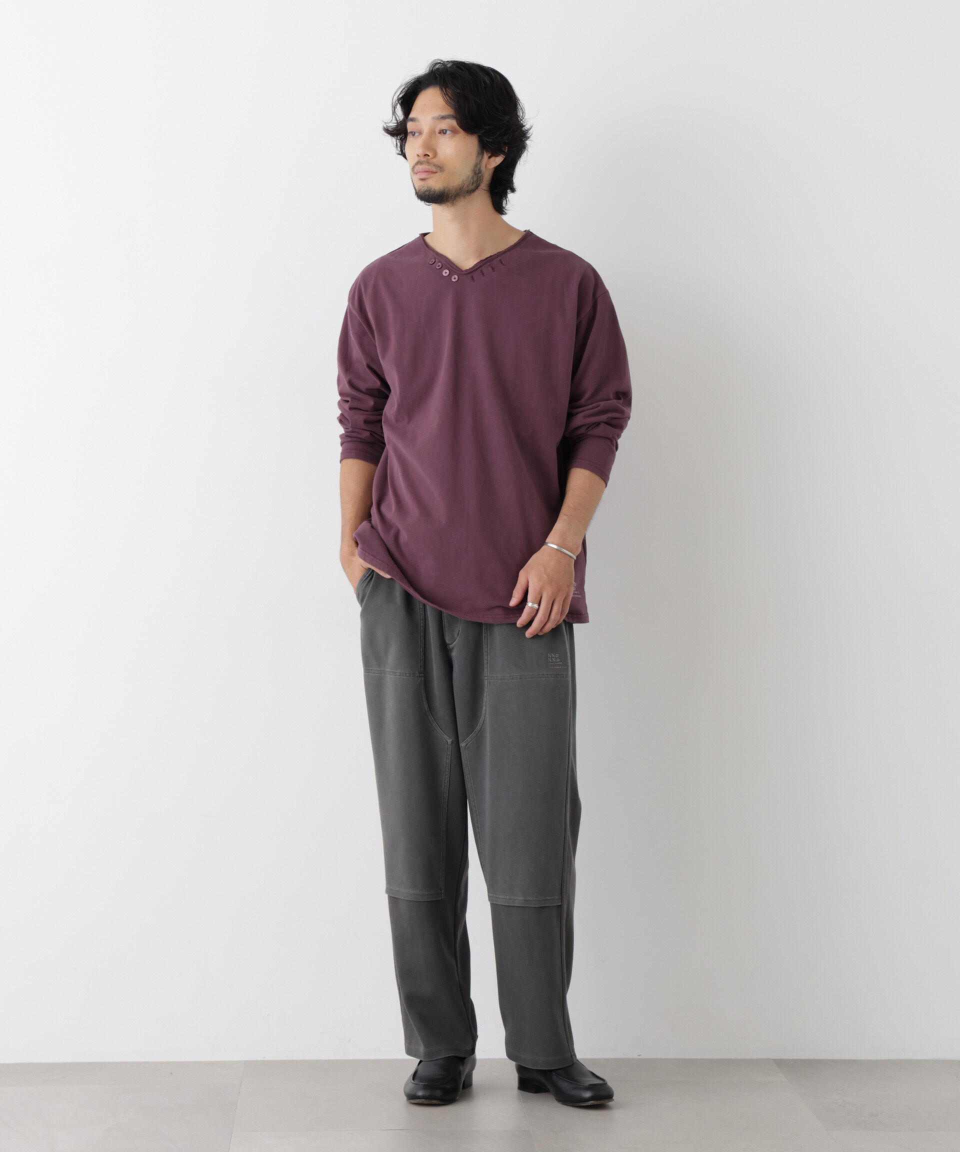 NANO universe「「surplus」デザインヘンリーネックTシャツ 長袖」|Tシャツ・カットソー|