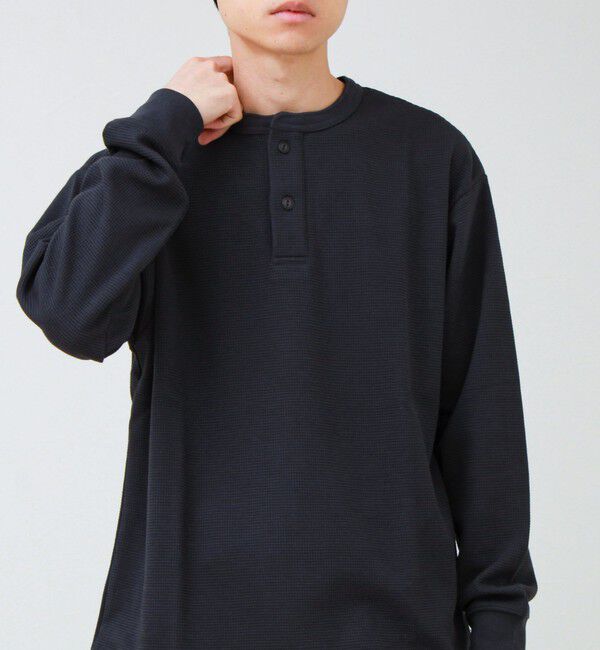 GLOSTER「ワッフルヘンリーネックロンＴ」|Tシャツ・カットソー|