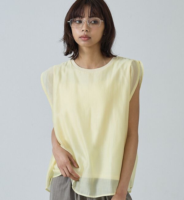 abahouse mavie「【シアー】レイヤードドッキングプルオーバー」|その他|イエロー