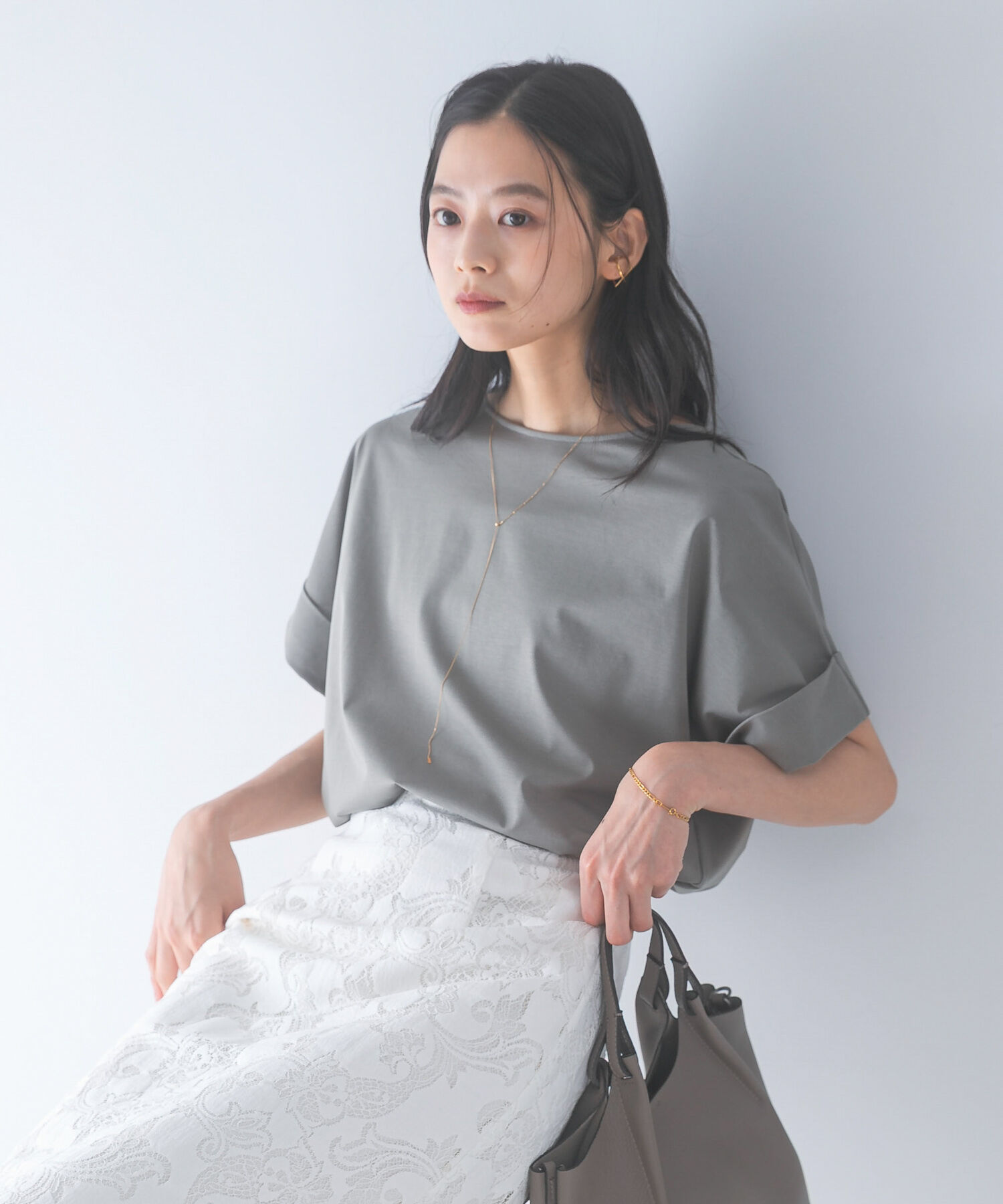 URBAN RESEARCH ROSSO「UVカットデザインスリーブプルオーバー」|Tシャツ・カットソー|モカ