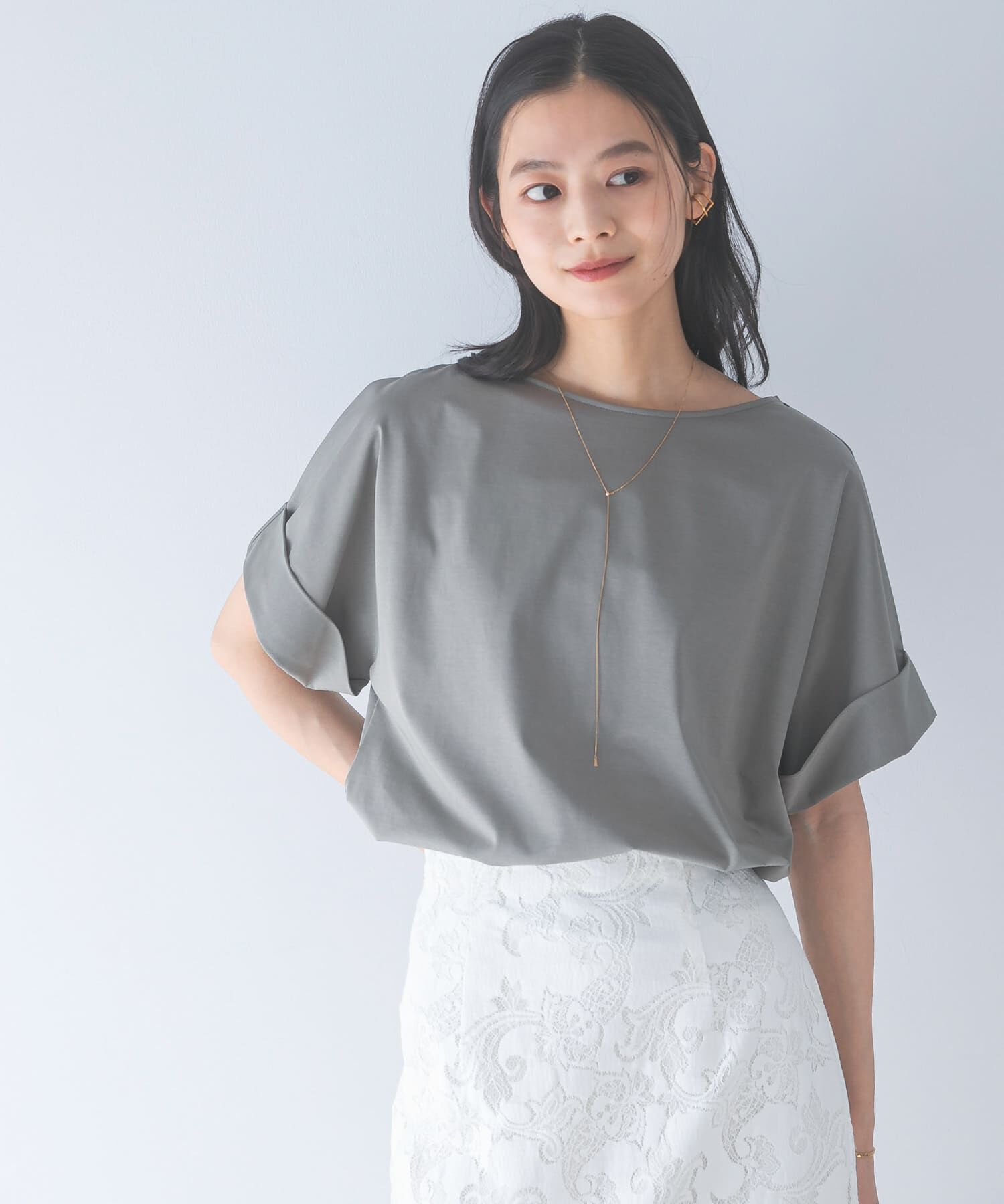 URBAN RESEARCH ROSSO「UVカットデザインスリーブプルオーバー」|Tシャツ・カットソー|