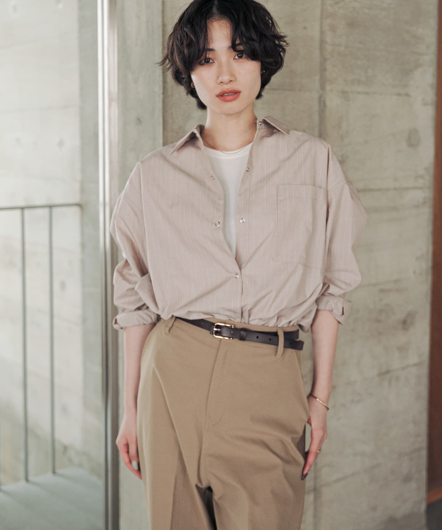 URBAN RESEARCH DOORS「『速乾/イージーケア/UVカット』『UR TECH』Aircareリングドットシャツ 26AW」|シャツ・ブラウス|