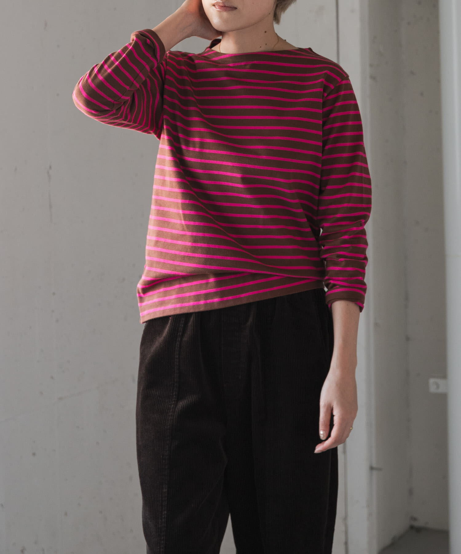 URBAN RESEARCH DOORS「FORK&SPOON　ボートネックボーダー」|Tシャツ・カットソー|