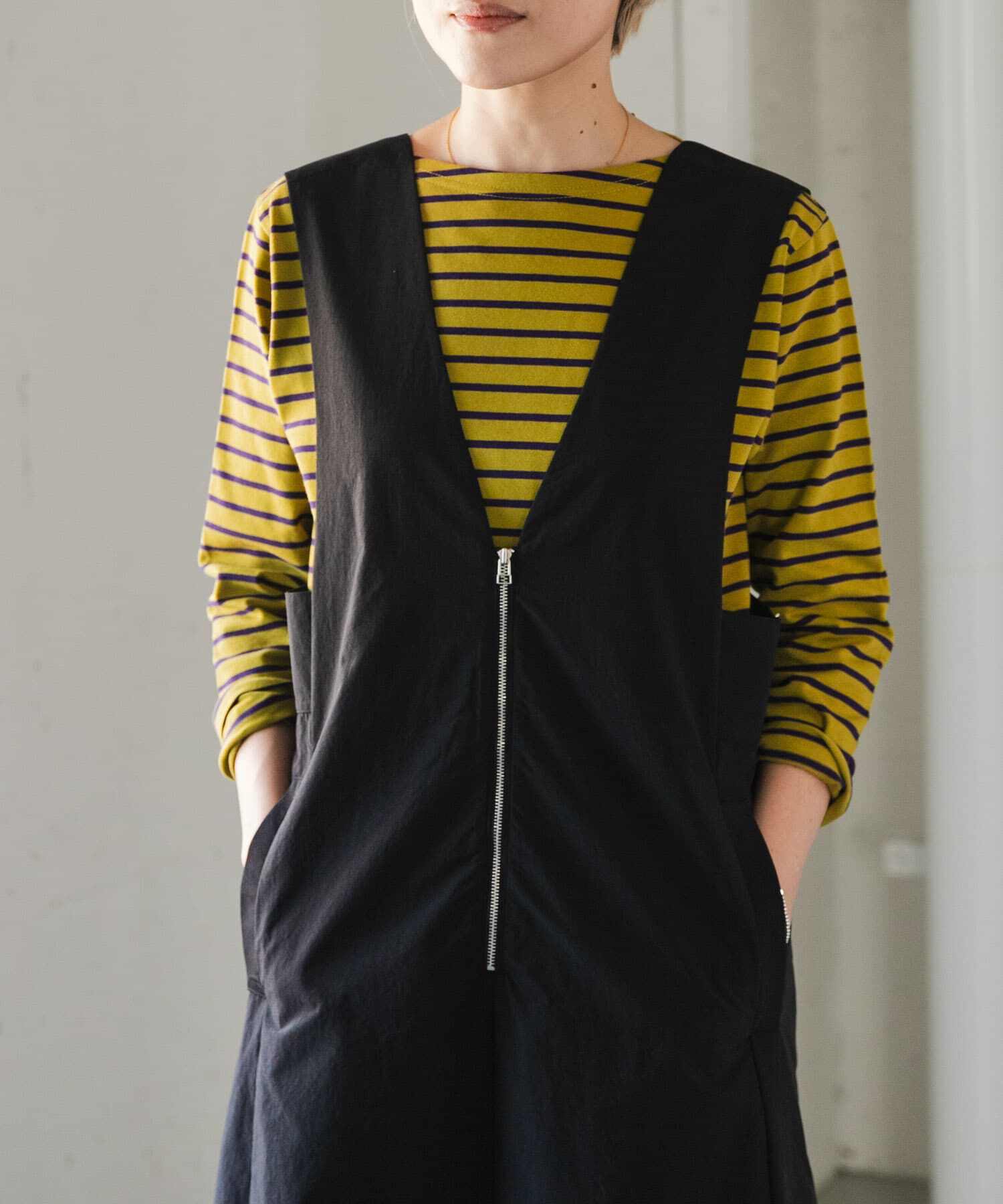 URBAN RESEARCH DOORS「FORK&SPOON　ボートネックボーダー」|Tシャツ・カットソー|イエロー系その他