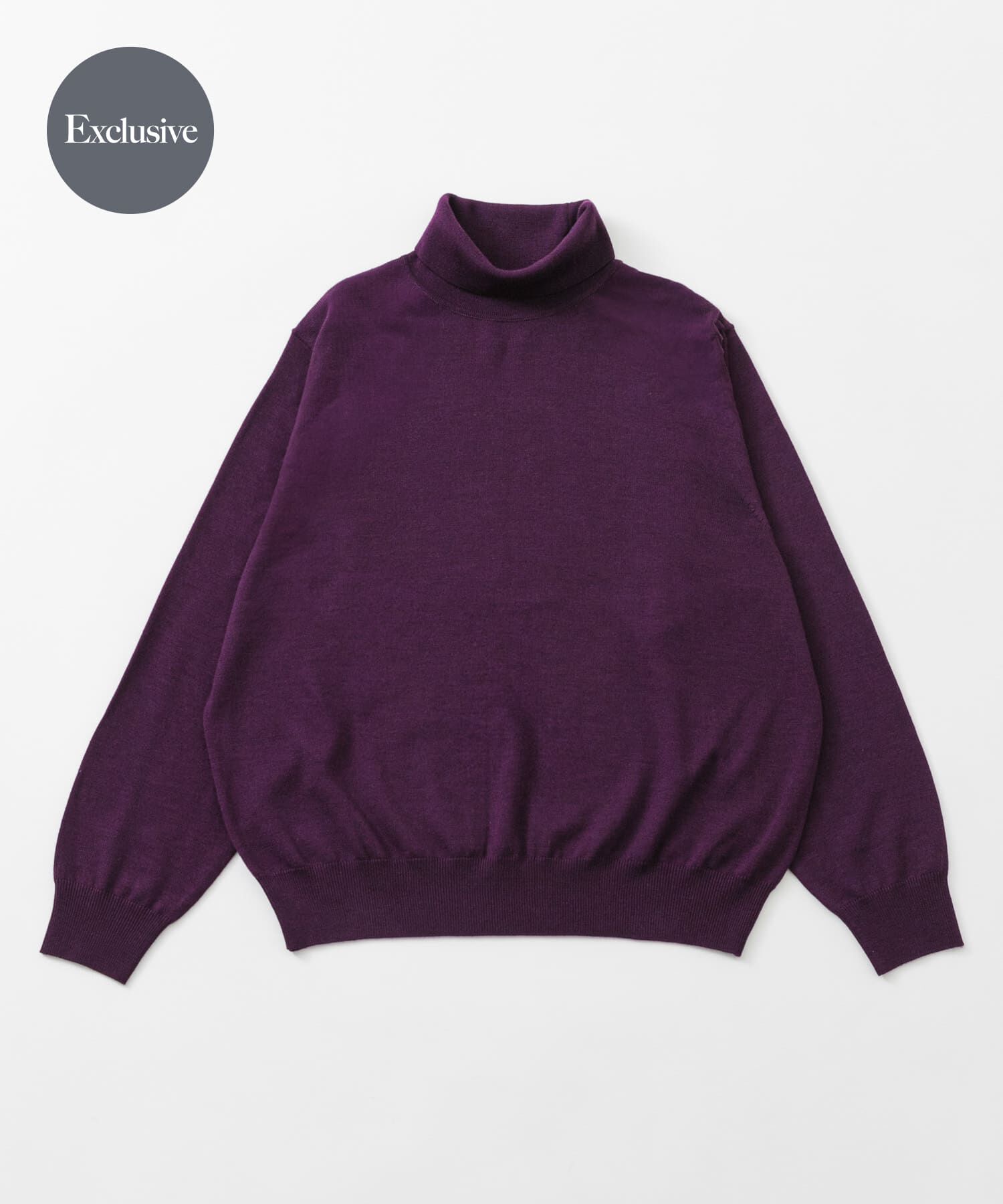URBAN RESEARCH「『別注』crepuscule&times;URBAN RESEARCH　ハイゲージタートル」|ニット・セーター|パープル