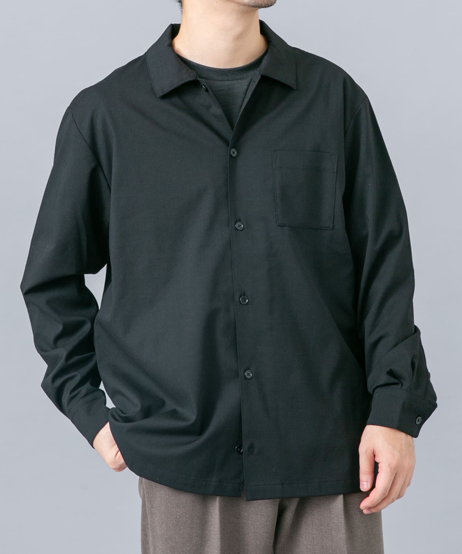 URBAN RESEARCH ROSSO「『セットアップ対応/防シワ』ストレッチウールリラックスシャツ」|シャツ・ブラウス|