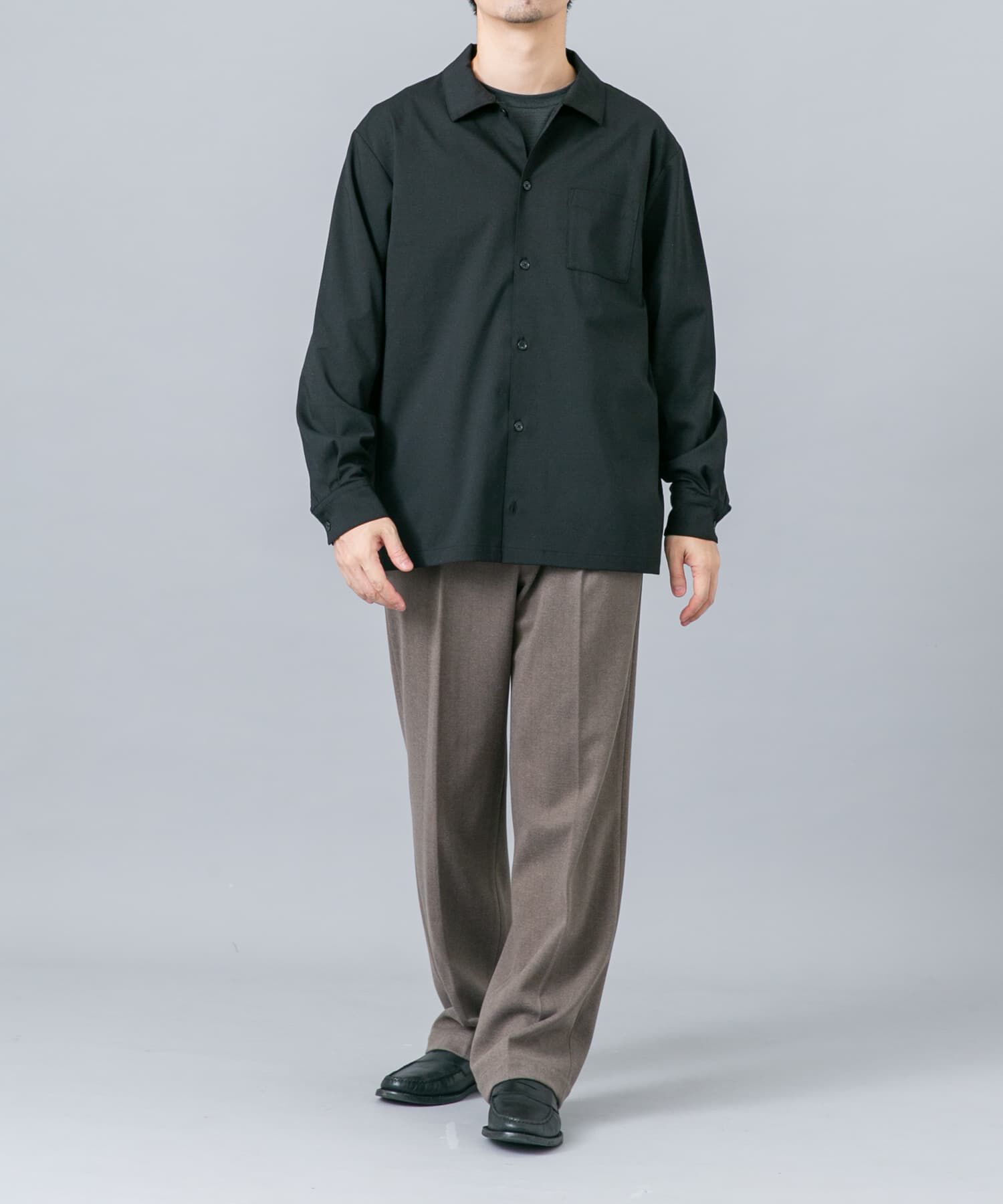 URBAN RESEARCH ROSSO「『セットアップ対応/防シワ』ストレッチウールリラックスシャツ」|シャツ・ブラウス|