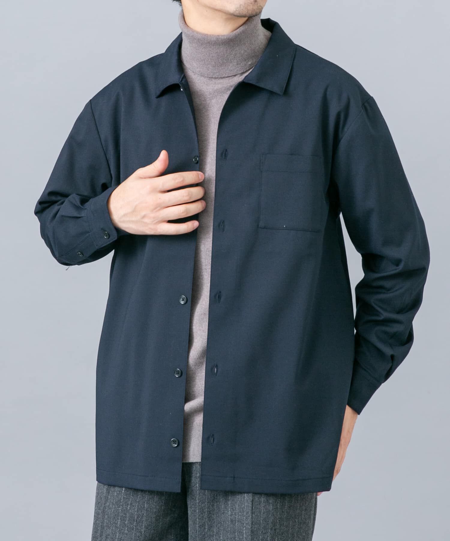 URBAN RESEARCH ROSSO「『セットアップ対応/防シワ』ストレッチウールリラックスシャツ」|シャツ・ブラウス|