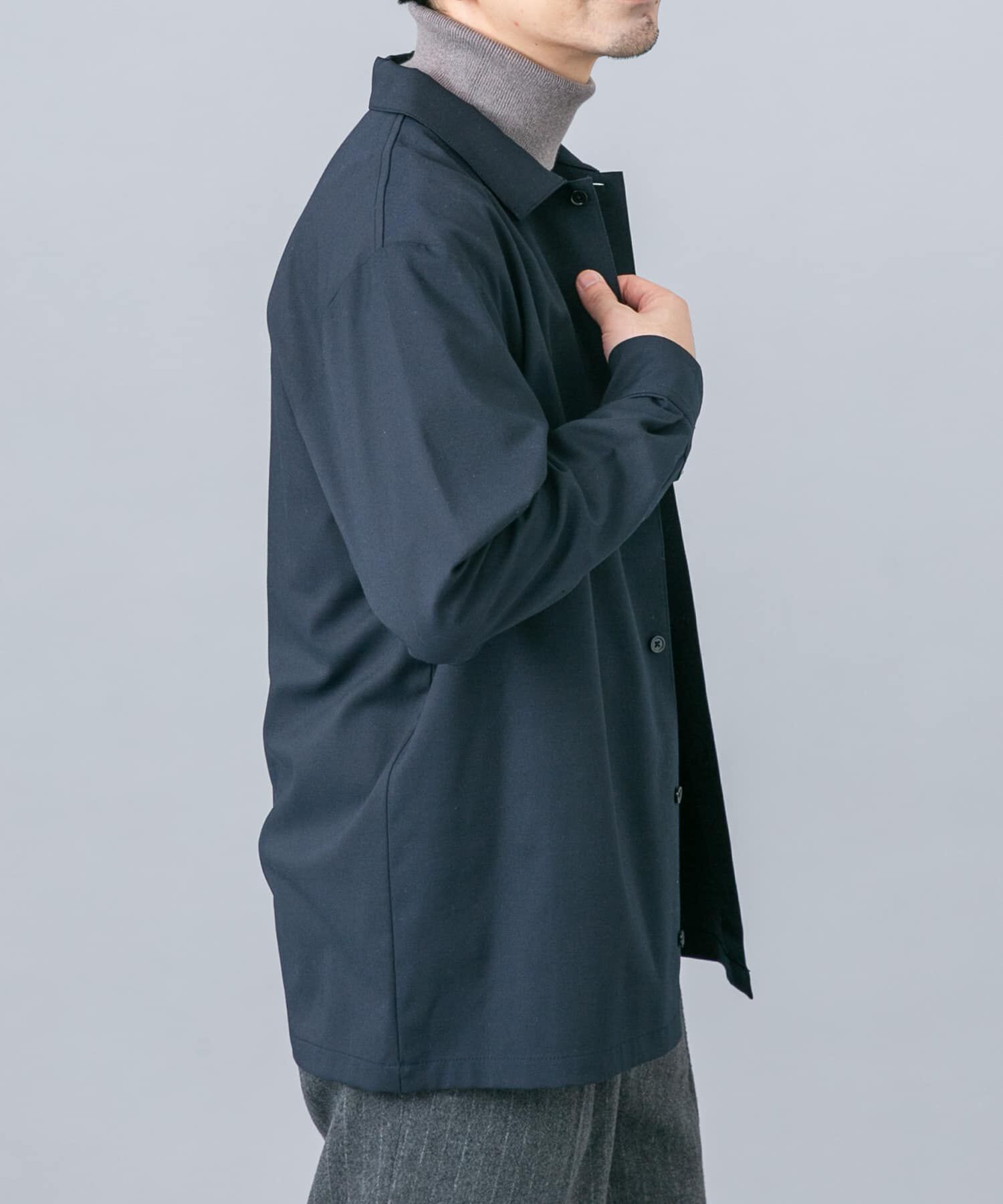 URBAN RESEARCH ROSSO「『セットアップ対応/防シワ』ストレッチウールリラックスシャツ」|シャツ・ブラウス|