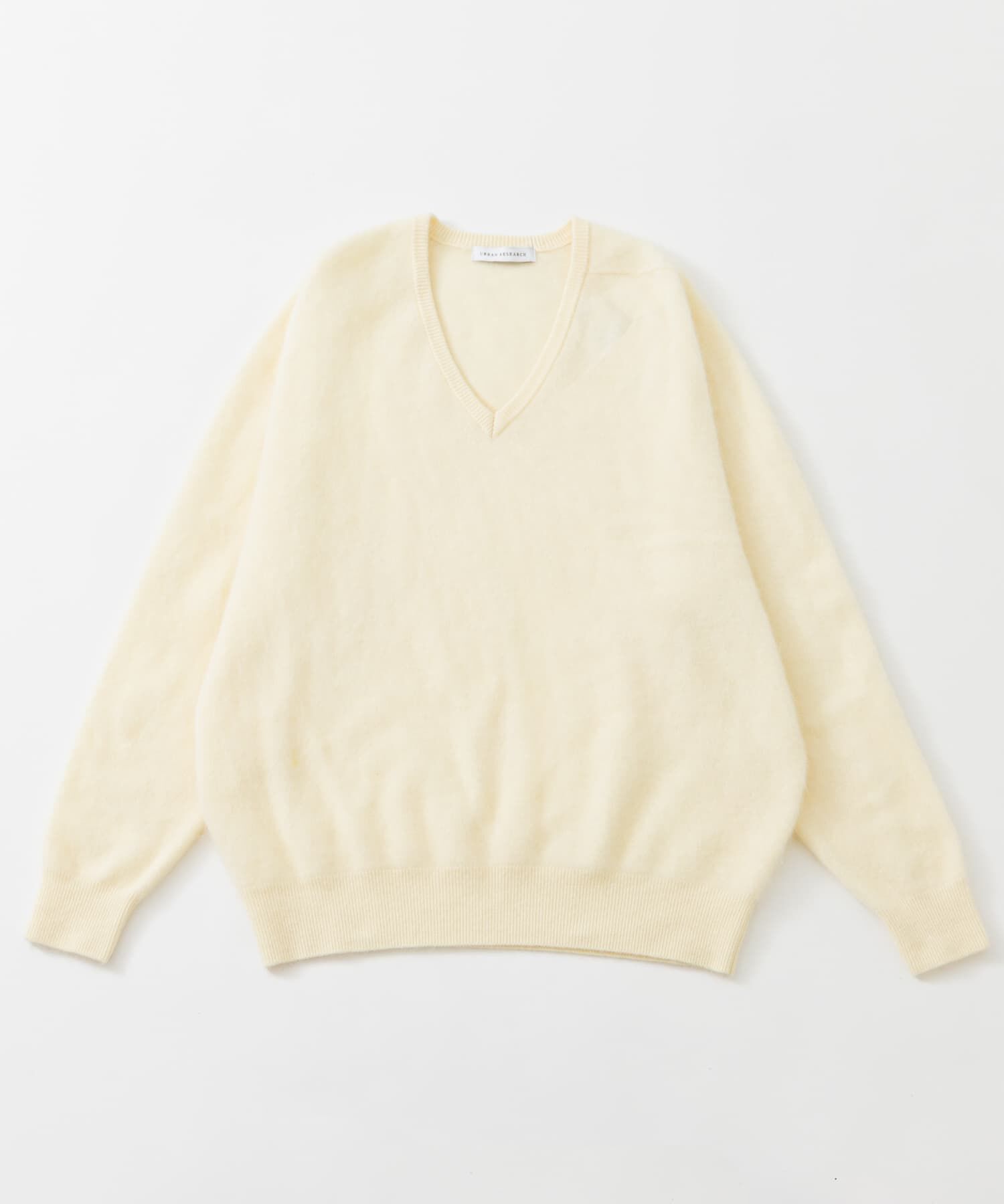 URBAN RESEARCH「FUR WOOL V-NECK KNIT」|ニット・セーター|イエロー