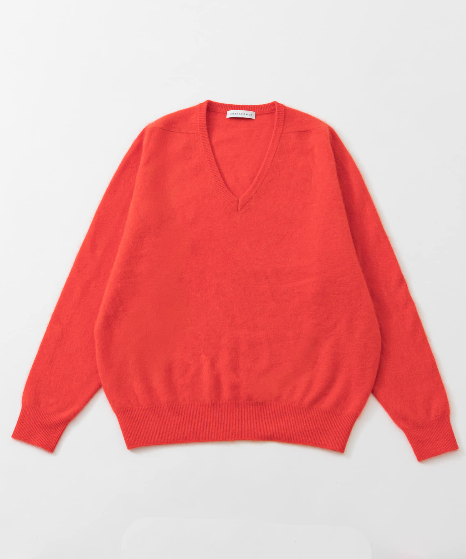 URBAN RESEARCH「FUR WOOL V-NECK KNIT」|ニット・セーター|オレンジ