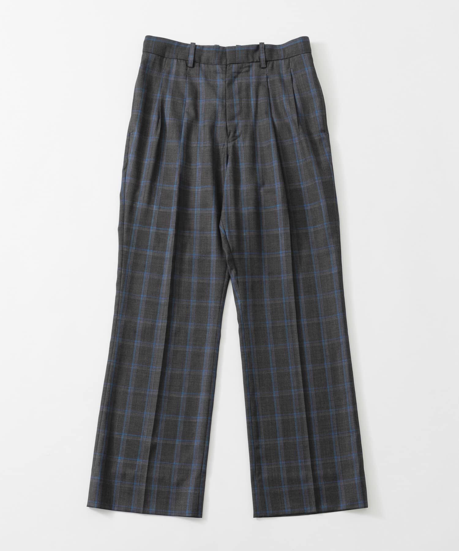 URBAN RESEARCH「TW CHECK SEMI FLARE PANTS」|その他|チャコールグレー