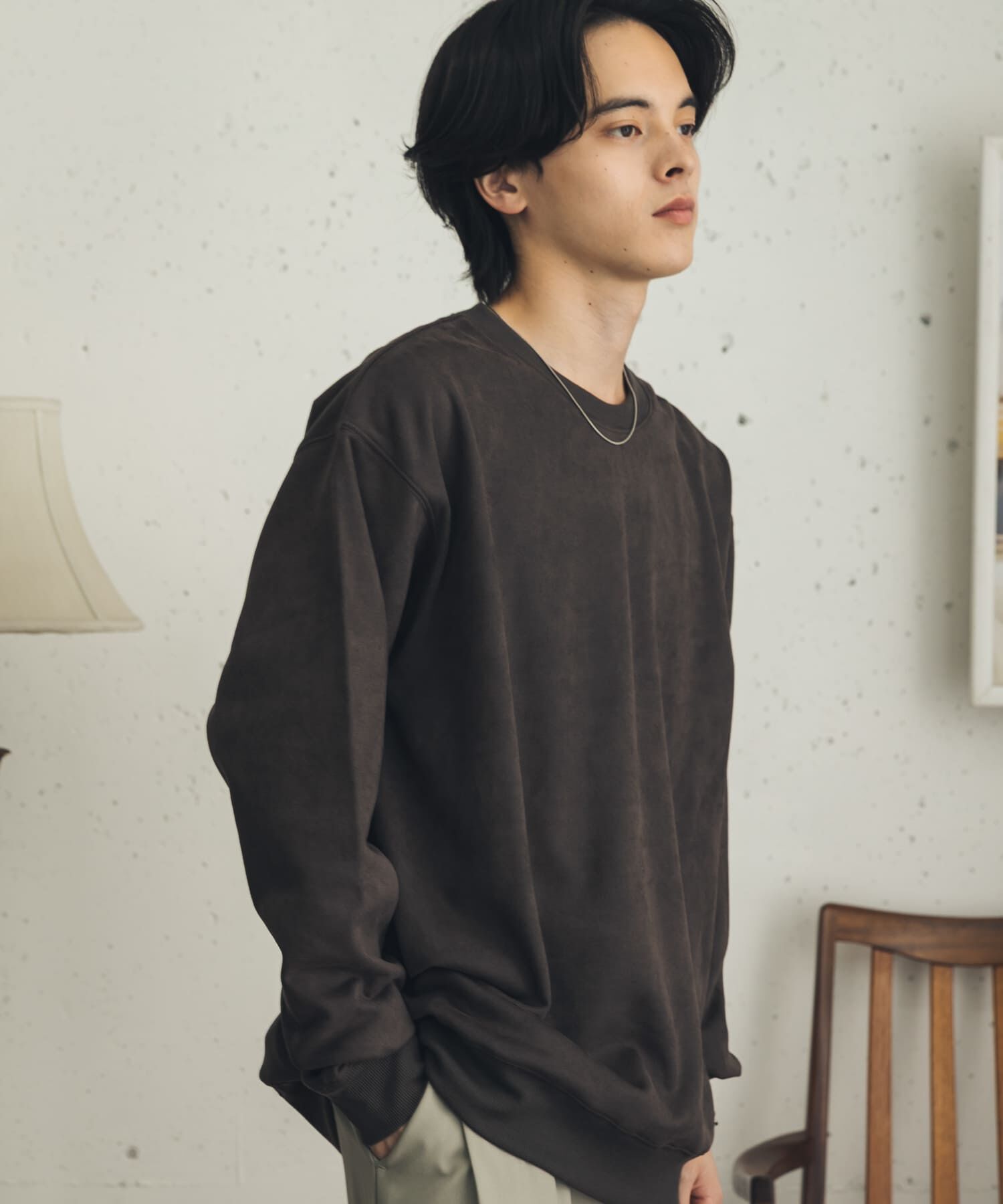 SENSE OF PLACE by URBAN RESEARCH「フェイクスエードクルーネックスウェット」|スウェット・ジャージ|