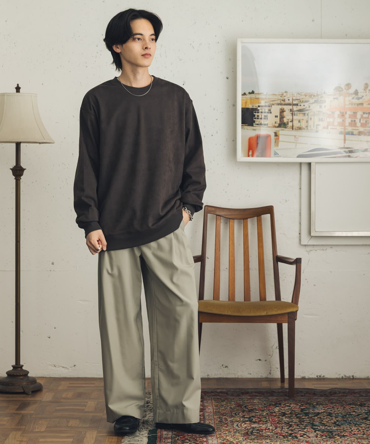 SENSE OF PLACE by URBAN RESEARCH「フェイクスエードクルーネックスウェット」|スウェット・ジャージ|