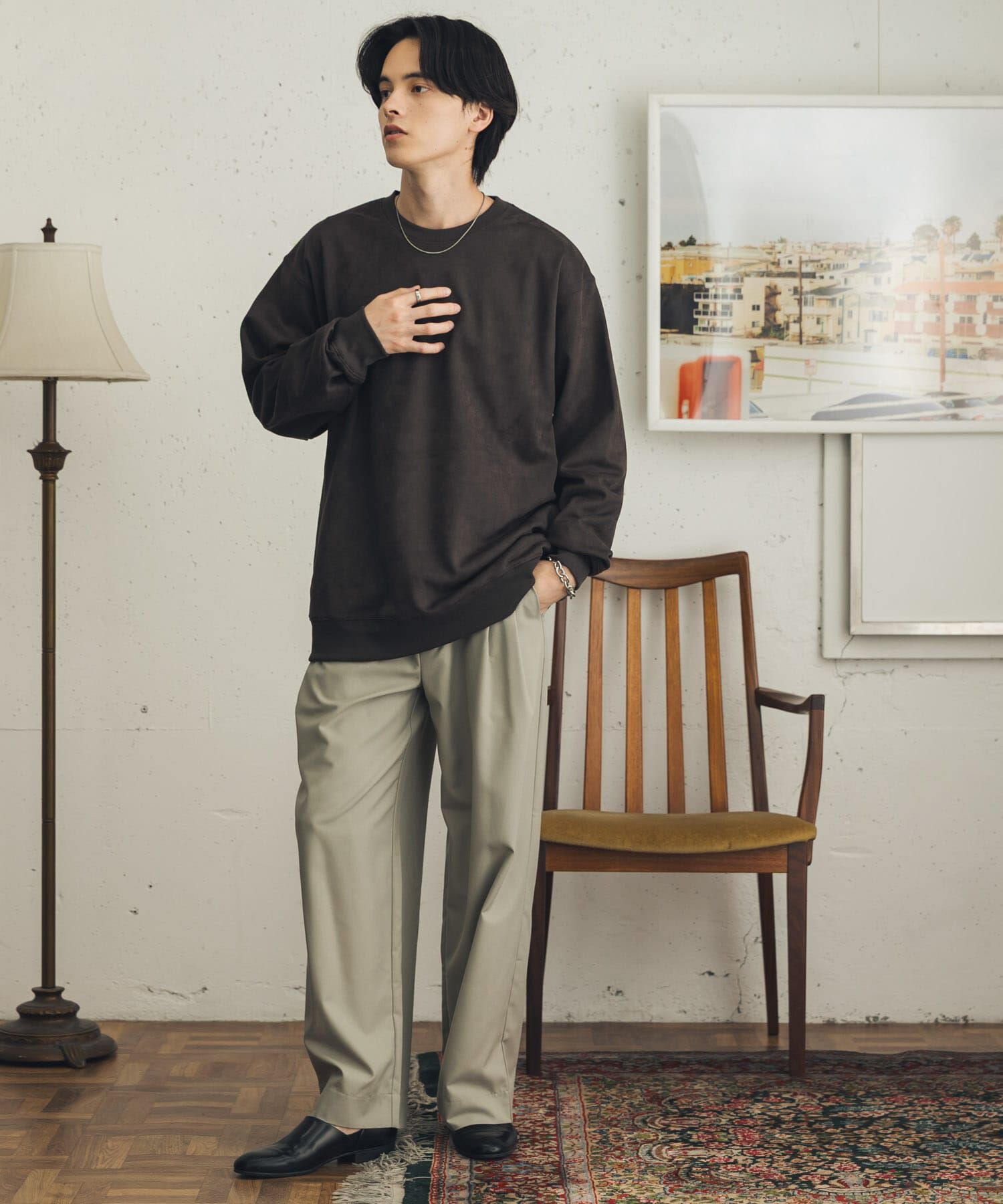 SENSE OF PLACE by URBAN RESEARCH「フェイクスエードクルーネックスウェット」|スウェット・ジャージ|