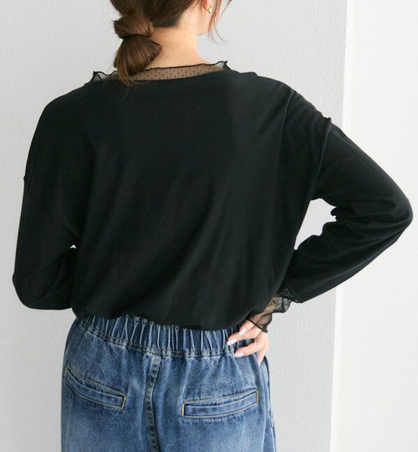  「【リバイバル/新色追加】ドットチュールドッキングカットソー」|Tシャツ・カットソー|