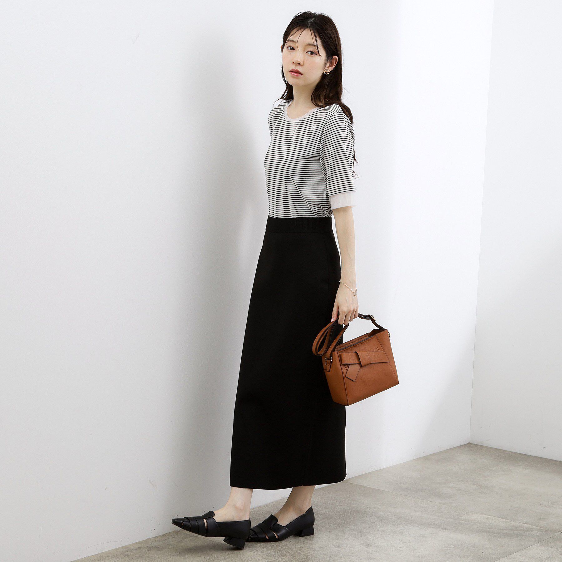 grove「【UVカット】チュールトリミング5分袖Tシャツ」|Tシャツ・カットソー|