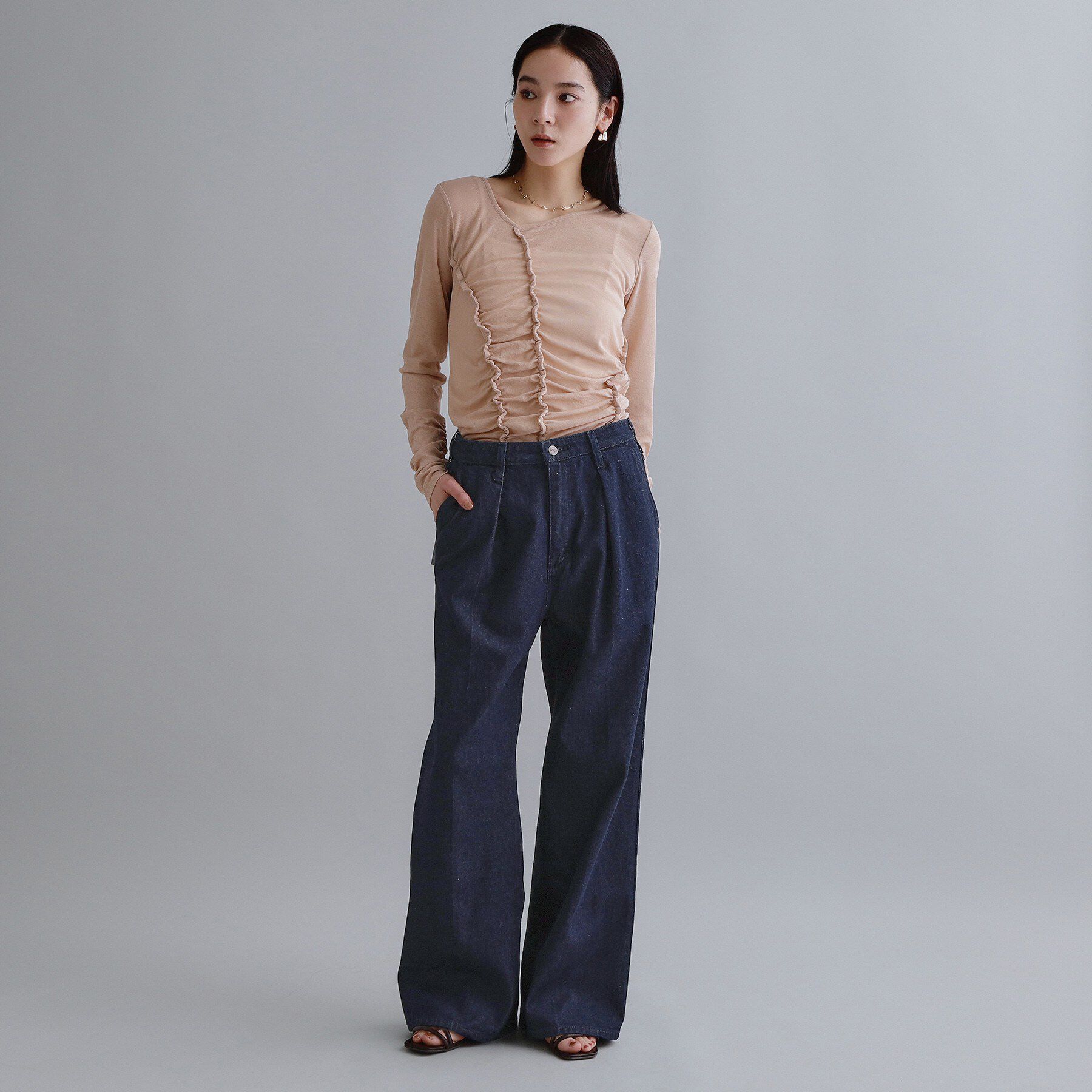 OPAQUE.CLIP「【Wrangler／ラングラー】ランチャーワイドデニムパンツ」|デニム|