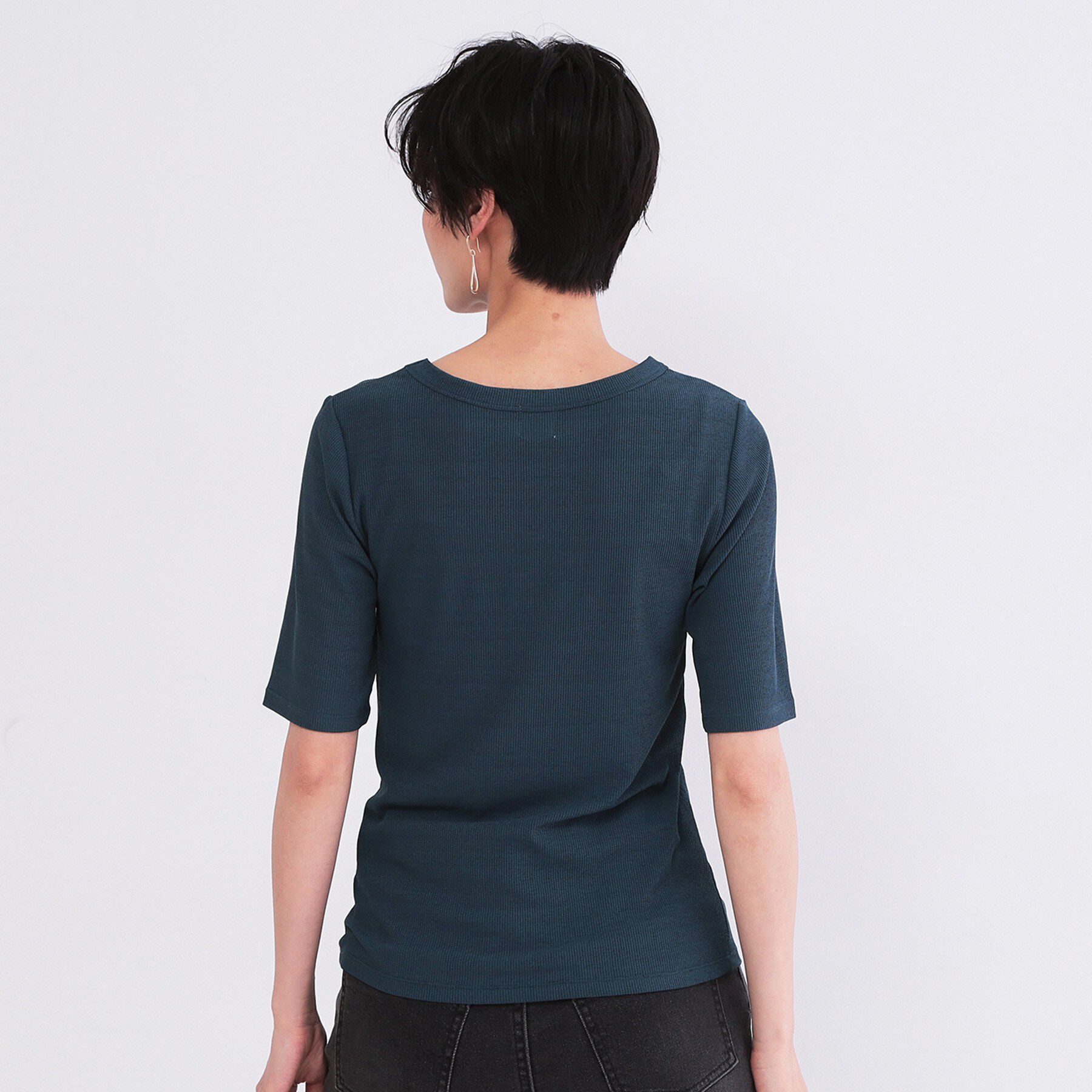OPAQUE.CLIP「シアーメランジリブカットソー【洗濯機OK】」|Tシャツ・カットソー|