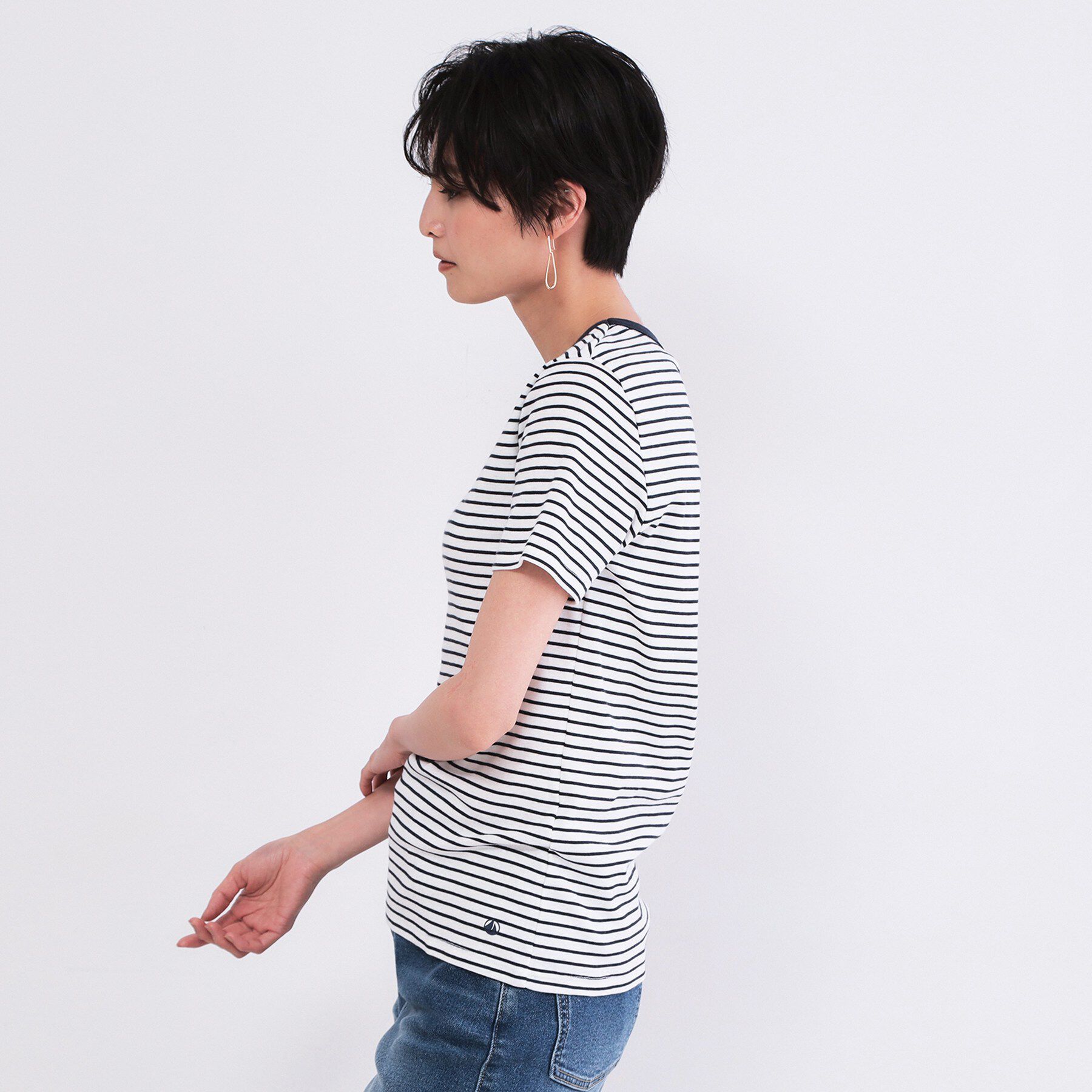 OPAQUE.CLIP「【PETIT BATEAU／プチバトー】ミニマリニエールクルーネック半袖Tシャツ」|Tシャツ・カットソー|