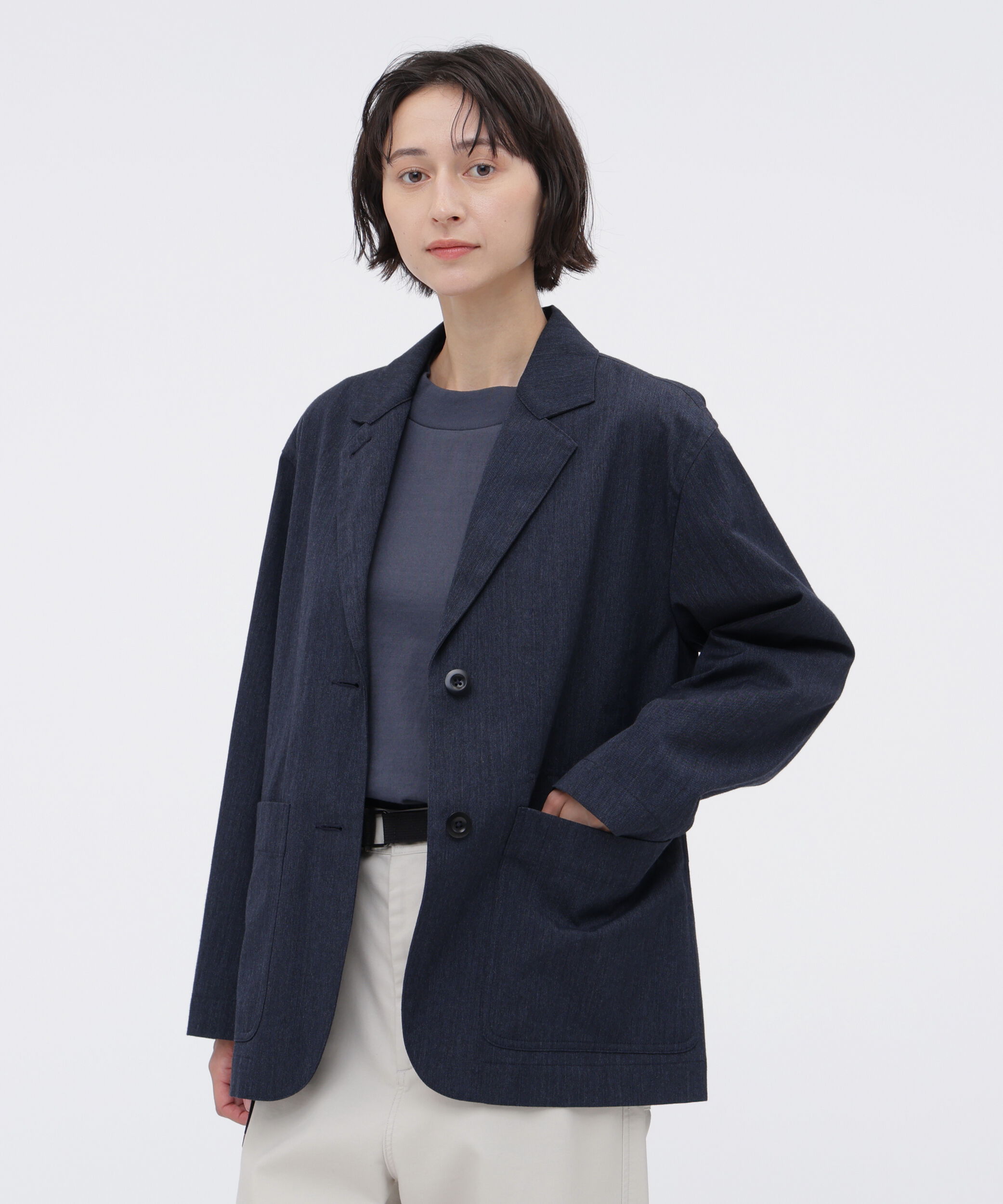MHL.「WOOL COTTON TWILL JACKET」|その他|NAVY